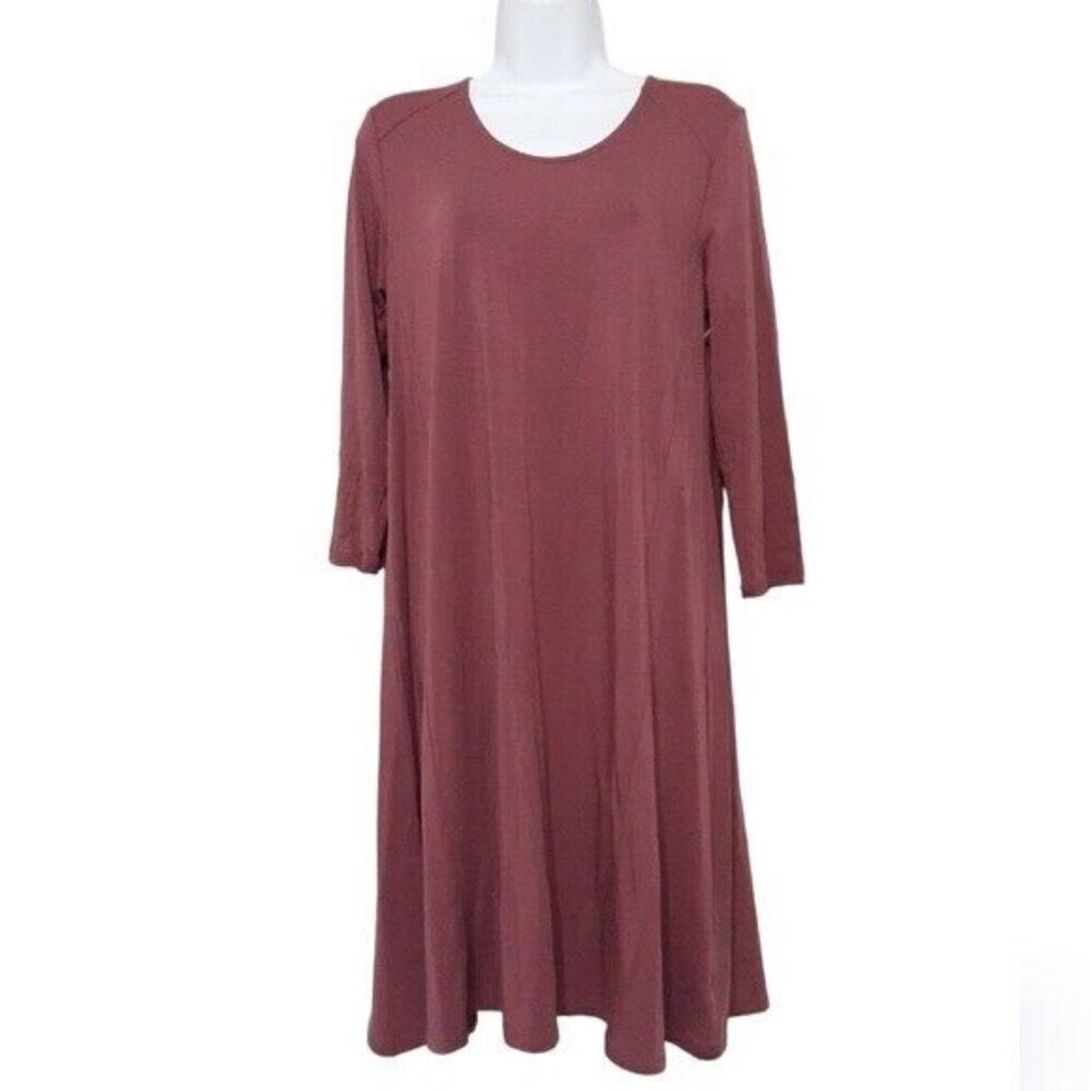 Garnet Hill women mini long sleeves dress soft stretch  S Casual Vacation Beach